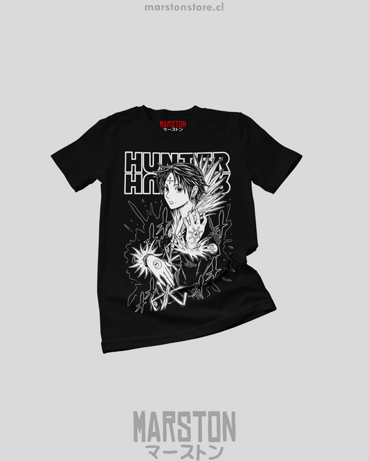 Polera negra Hunter x Hunter con diseño de Chrollo Lucilfer