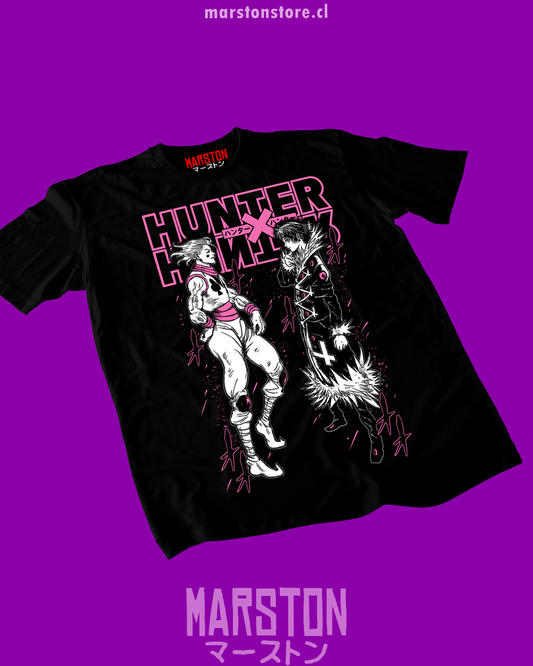 Polera negra Hunter x Hunter con Hisoka Morow y Chrollo Lucilfer