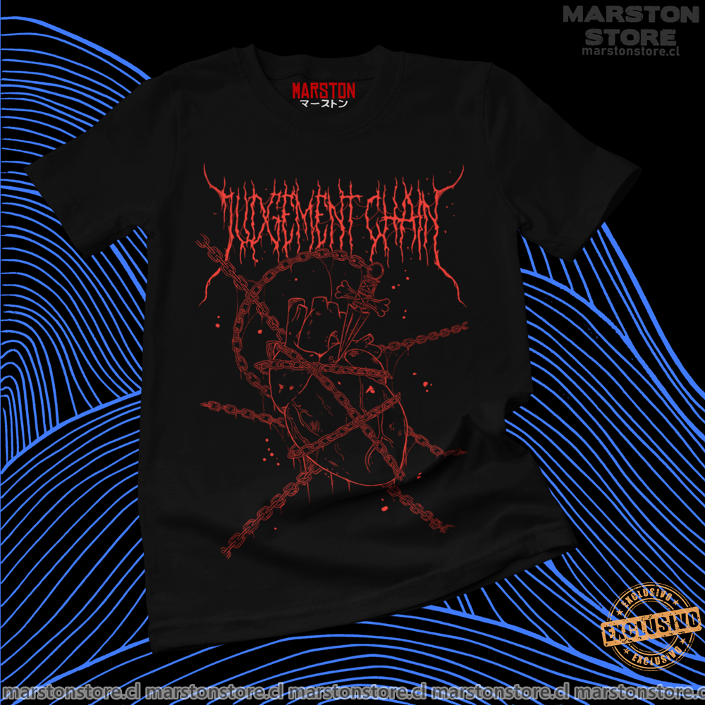 Polera negra Hunter x Hunter con diseño Judgment Chain