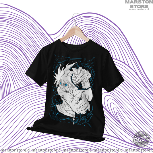 Polera negra Hunter x Hunter con Killua Zoldyck Godspeed