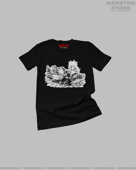 Polera negra Hunter x Hunter con Komugi y Meruem