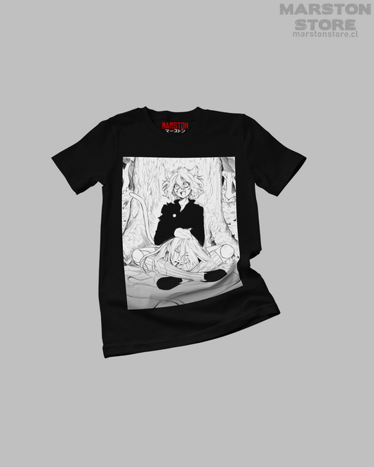 Polera negra Hunter x Hunter con Neferpitou y Kite