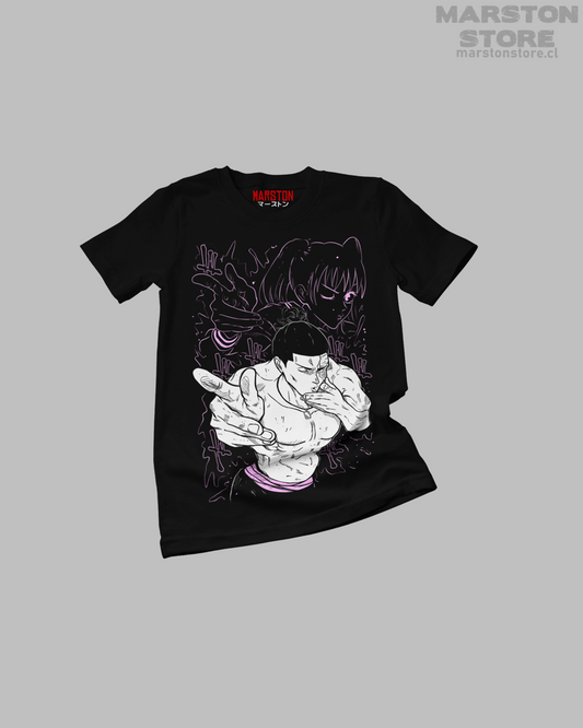 Polera negra Jujutsu Kaisen con diseño de Aoi Todo