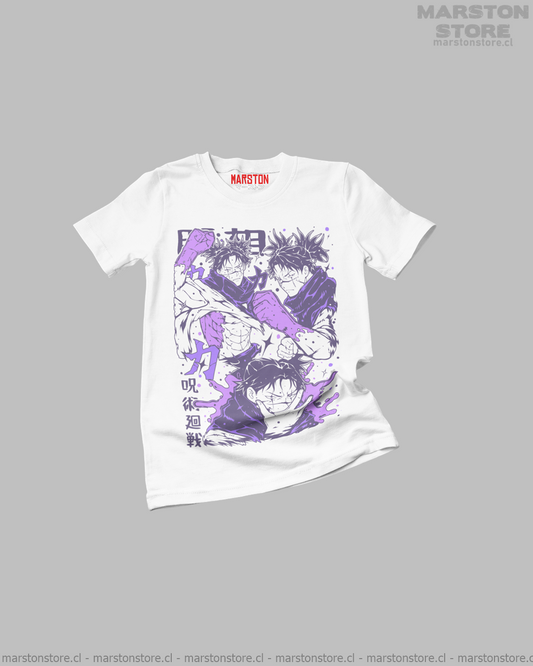 Polera blanca Jujutsu Kaisen con diseño de Choso