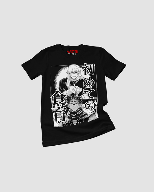 Polera negra Jujutsu Kaisen con Choso y Mahito