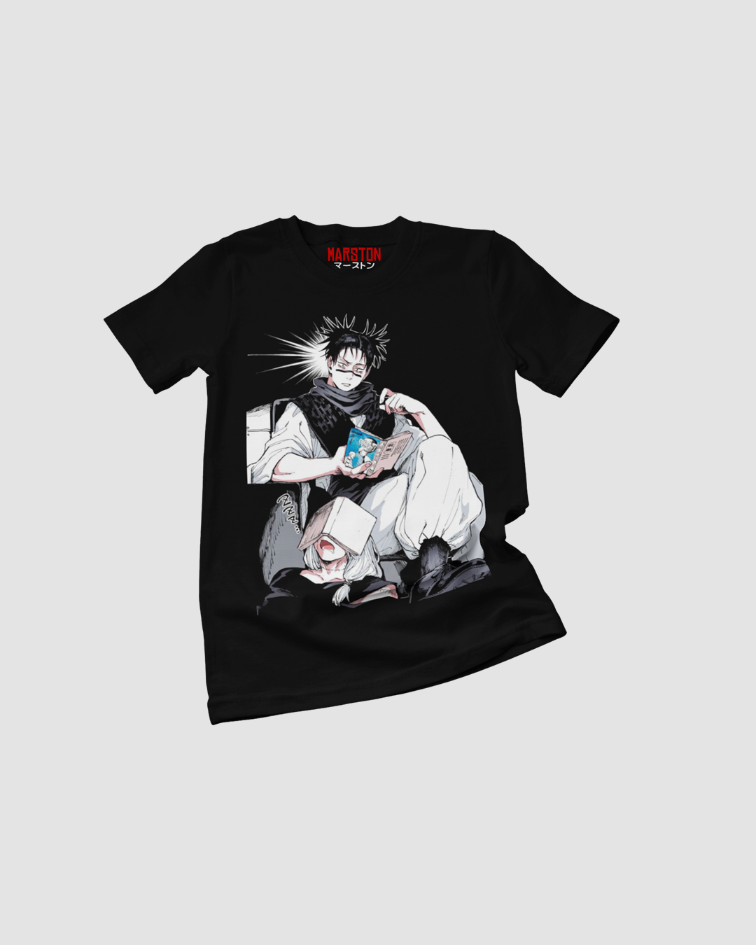 Polera negra Jujutsu Kaisen con Choso y Mahito