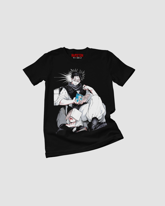 Polera negra Jujutsu Kaisen con Choso y Mahito