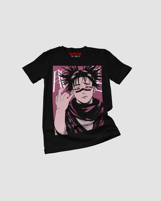 Polera negra Jujutsu Kaisen con diseño de Choso