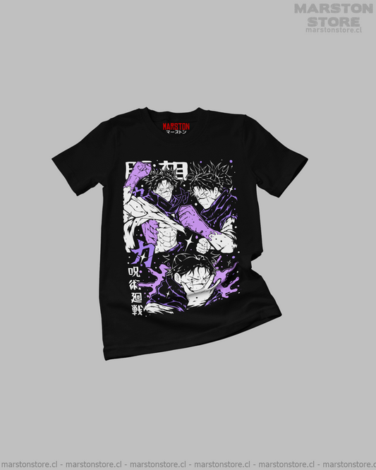 Polera negra Jujutsu Kaisen con diseño de Choso