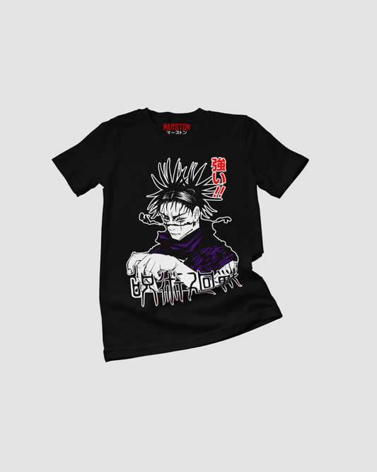 Polera negra Jujutsu Kaisen con diseño de Choso