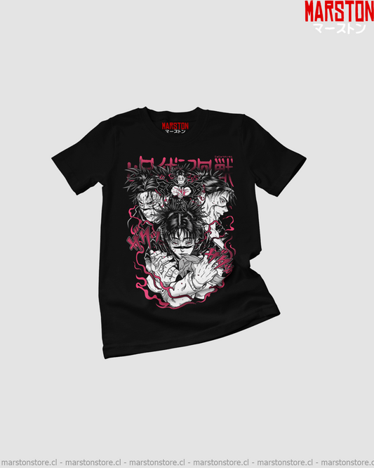 Polera negra Jujutsu Kaisen con diseño de Choso
