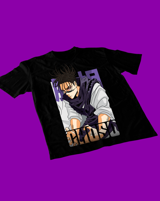 Polera negra Jujutsu Kaisen con diseño de Choso