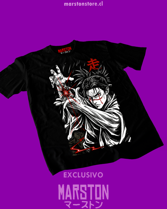 Polera negra Jujutsu Kaisen con diseño de Choso