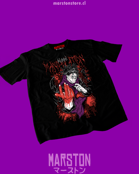 Polera negra Jujutsu Kaisen con diseño de Choso