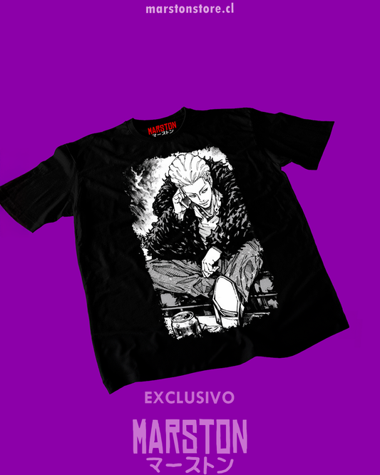 Polera negra Jujutsu Kaisen con diseño de Kinji Hakari