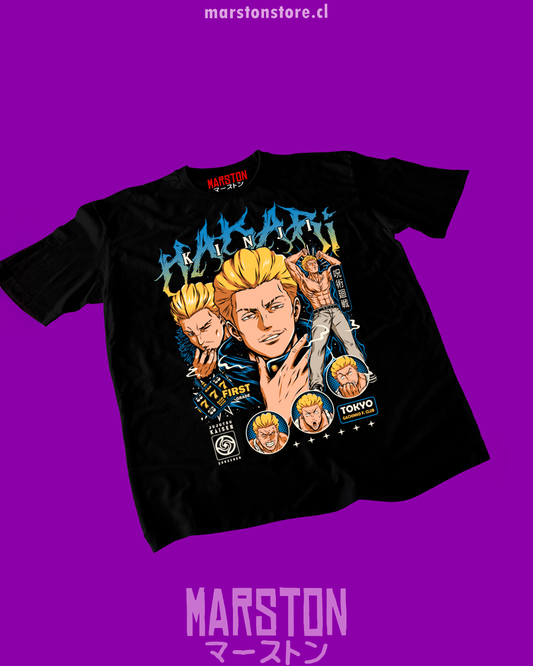 Polera negra Jujutsu Kaisen con diseño de Kinji Hakari
