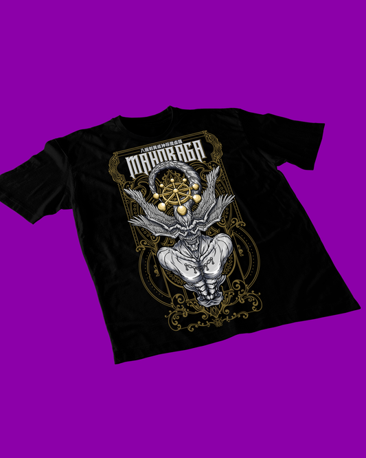 Polera negra Jujutsu Kaisen con diseño de Mahoraga