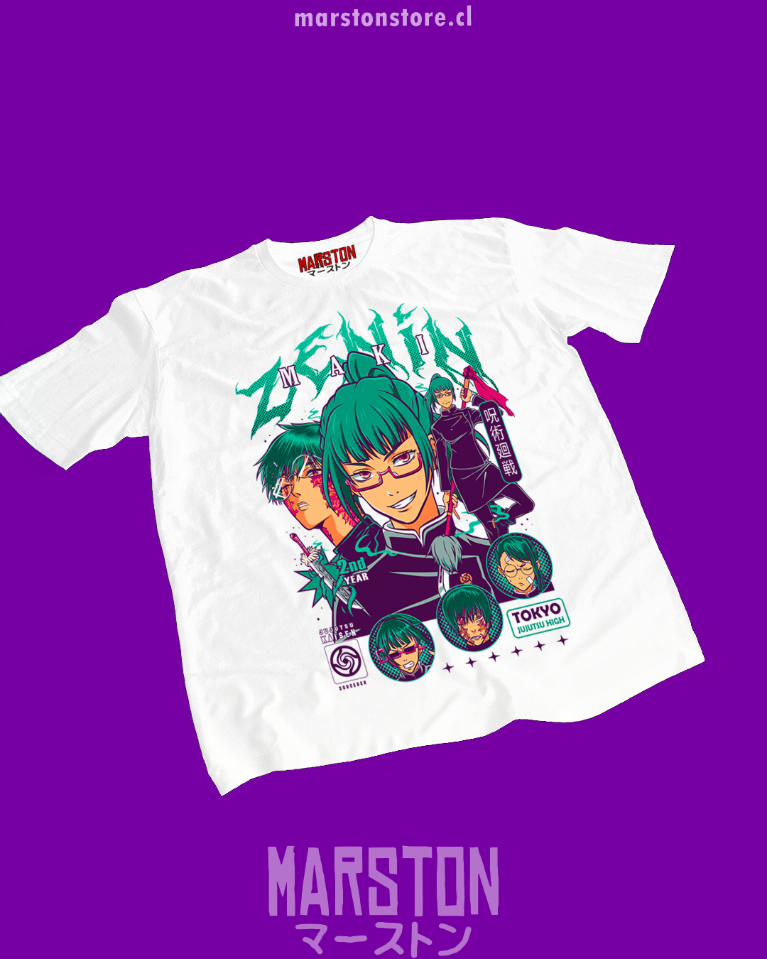 Polera con diseño de Maki Zenin de Jujutsu Kaisen