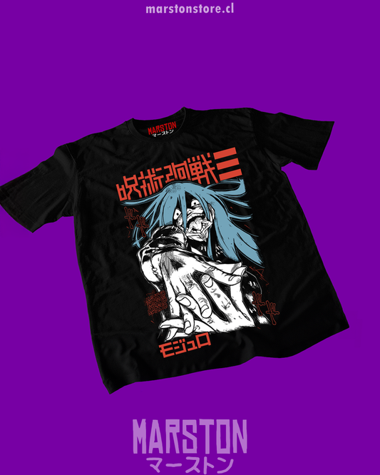 Polera negra Jujutsu Kaisen Modulo con diseño de Mahito