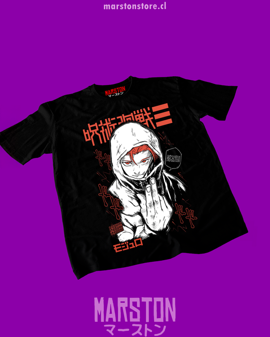 Polera negra Jujutsu Kaisen Modulo con diseño de Yuji Itadori