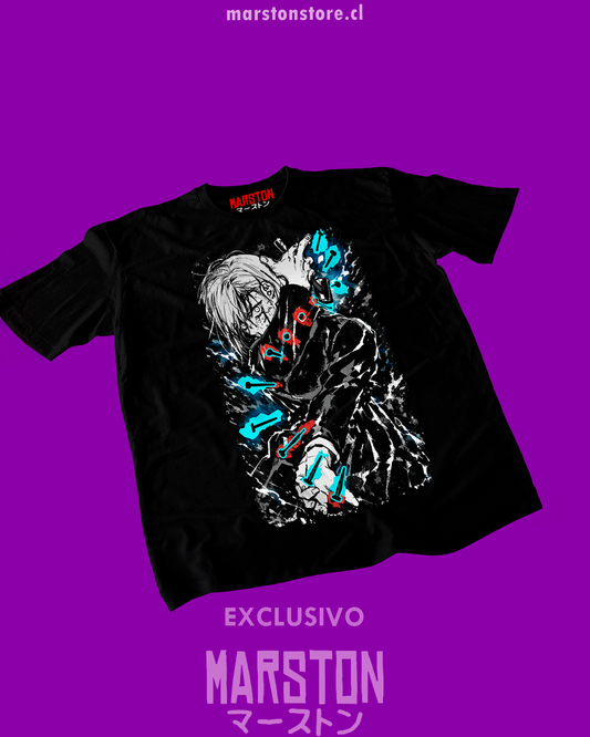 Polera negra Jujutsu Kaisen con diseño de Nobara Kugisaki
