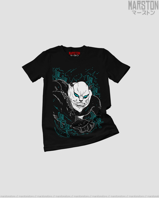 Polera negra Jujutsu Kaisen con diseño de Panda
