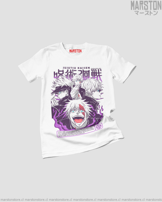 Polera Jujutsu Kaisen con diseño de Satoru Gojo