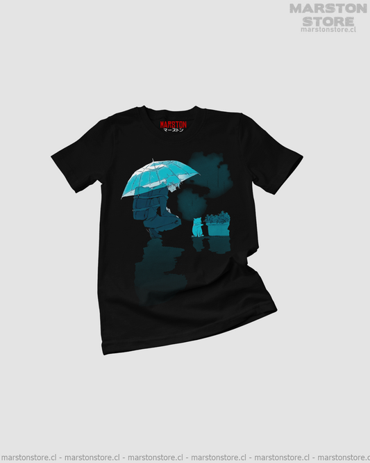 Polera negra Jujutsu Kaisen con diseño de Satoru Gojo