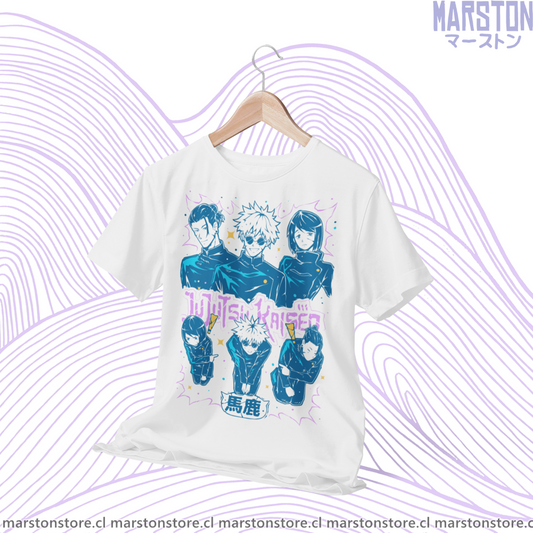Polera Jujutsu Kaisen con Satoru Gojo, Suguru Geto y Shoko Ieiri