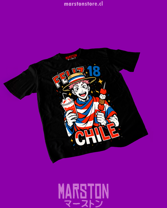 Polera Jujutsu Kaisen de Yuji Itadori Huaso para Fiestas Patrias de Chile