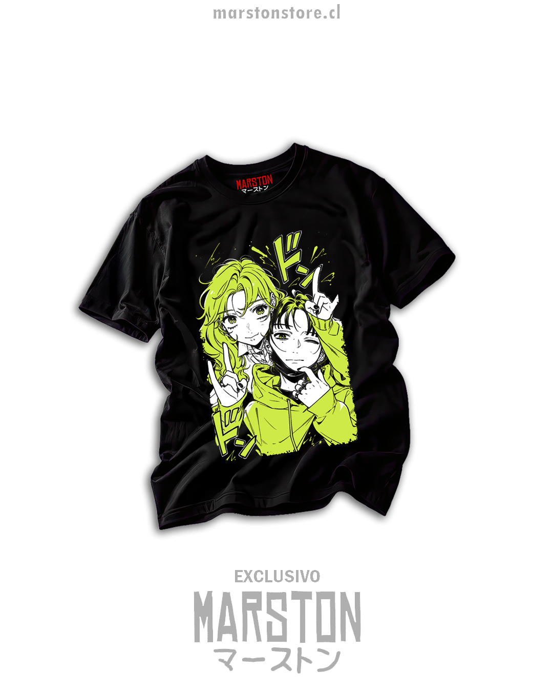 Polera negra Ki ni Natteru Hito ga Otoko Janakatta con diseño de Mitsuki Koga