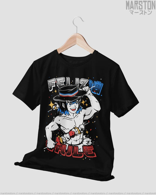 Polera Kimetsu no Yaiba Demon Slayer de Inosuke Hashibira Huaso para Fiestas Patrias de Chile