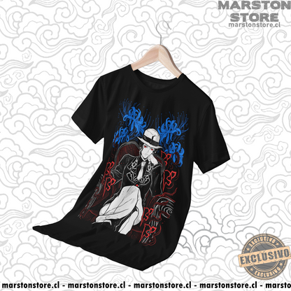 Polera negra Kimetsu no Yaiba Demon Slayer con diseño de Muzan Kibutsuji
