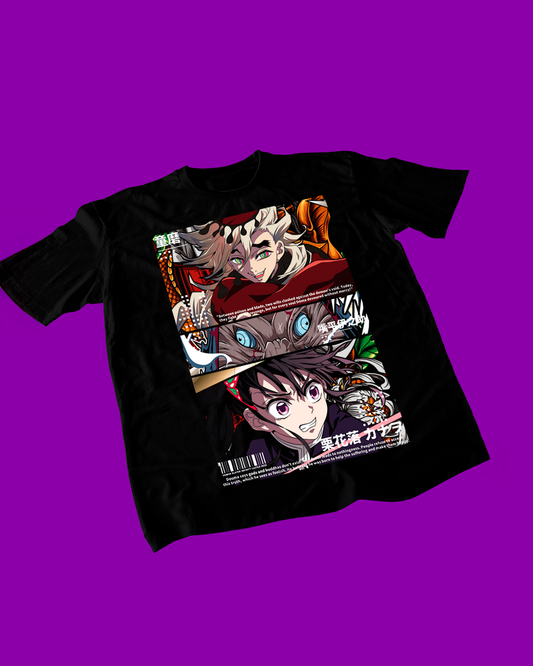 Polera negra con diseño de Kimetsu no Yaiba Demon Slayer