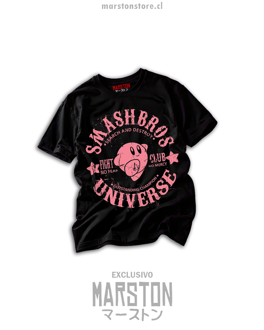 Polera Kirby - Smash Bros Universe negra