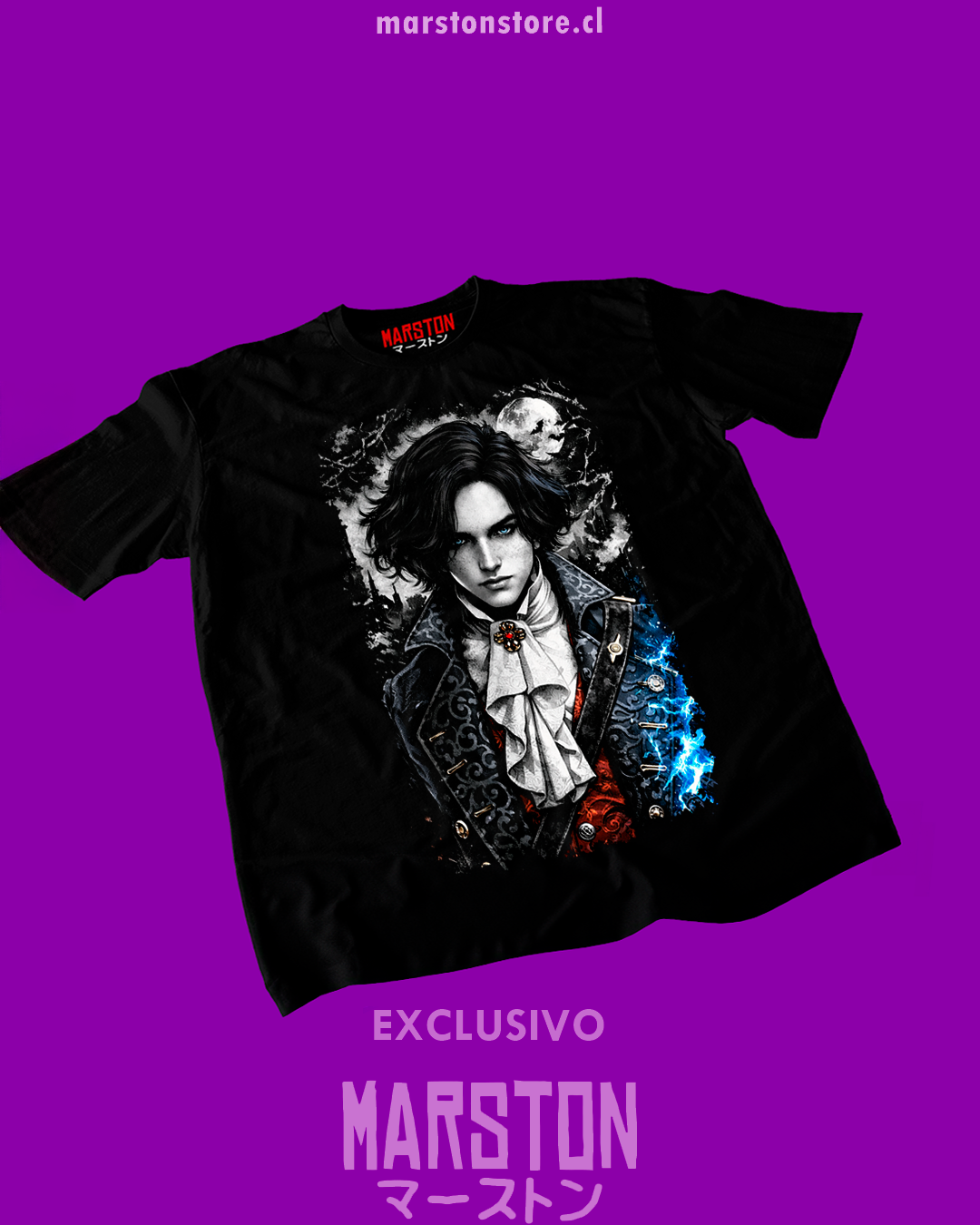 Polera negra con diseño de Lies of P