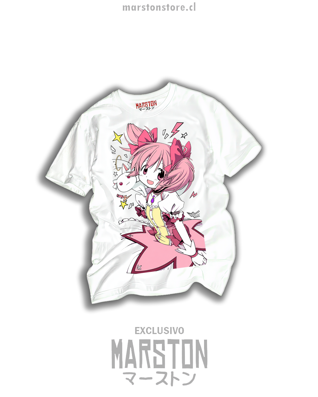Polera blanca Puella Magi Madoka Magica con Madoka Kaname