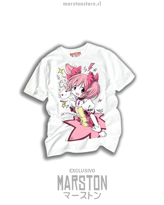 Polera blanca Puella Magi Madoka Magica con Madoka Kaname