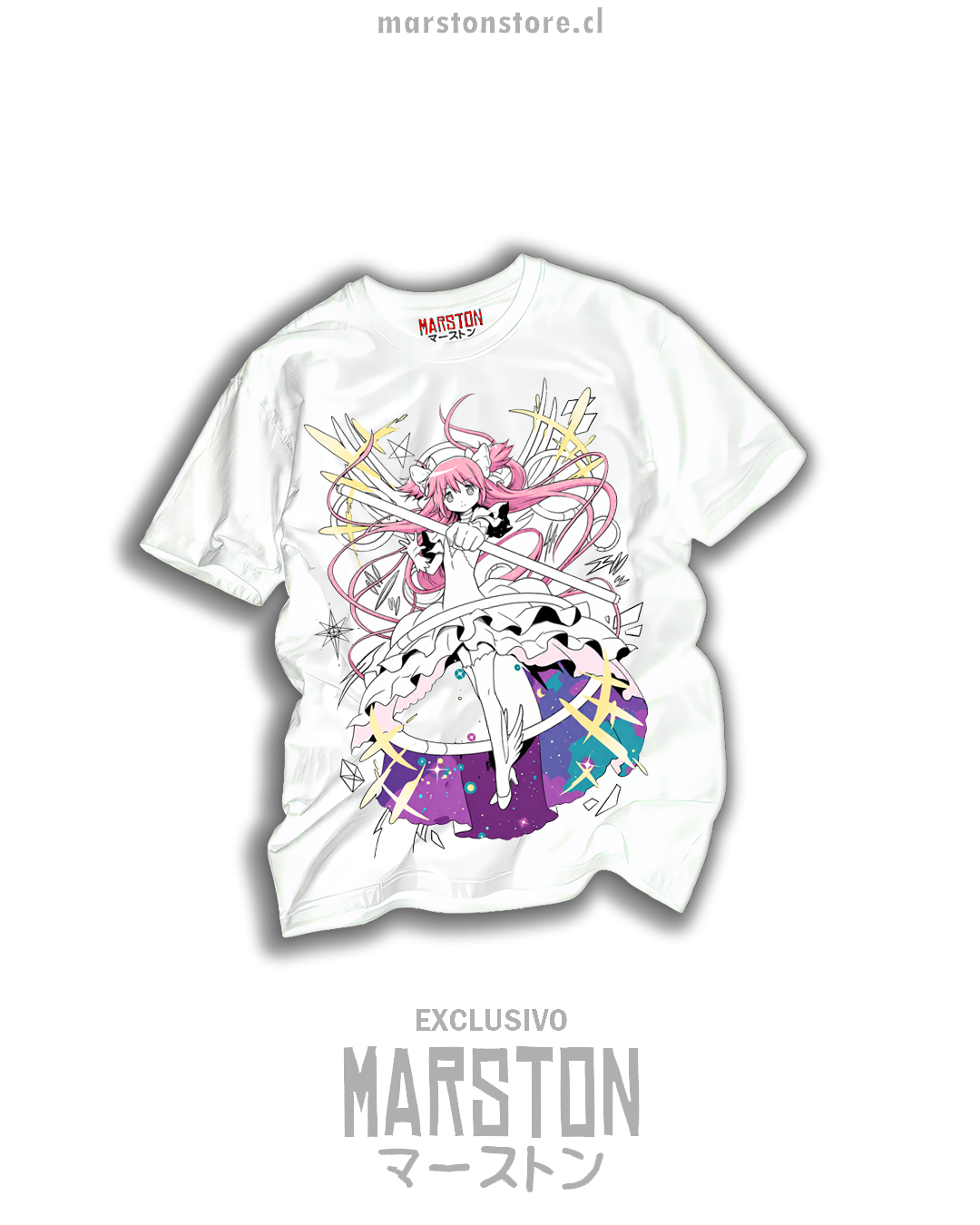 Polera blanca Puella Magi Madoka Magica con Madoka Kaname en diseño Ultimate