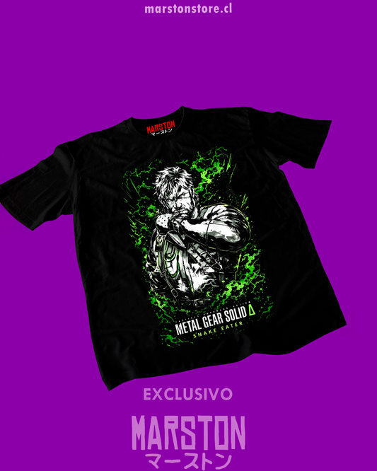 Polera negra con diseño de Metal Gear Solid 3: Snake Eater