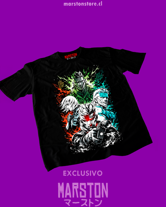 Polera negra con diseño de Metal Gear Solid