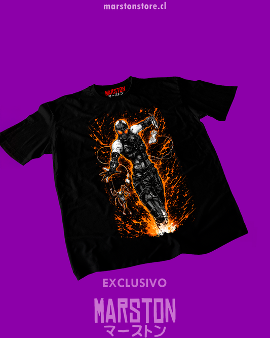 Polera negra Metal Gear Solid con diseño de Psycho Mantis
