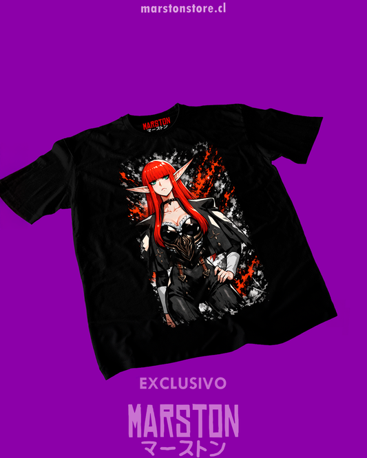 Polera negra Metaphor: ReFantazio con diseño de Hulkenberg
