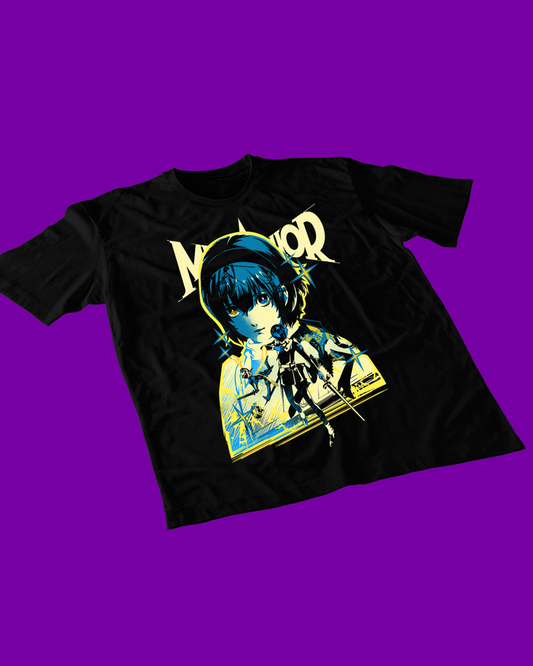 Polera negra con diseño de Metaphor: ReFantazio
