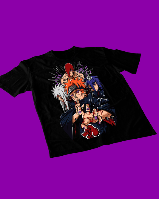 Polera negra Naruto con Jiraiya, Pain, Nagato y Konan
