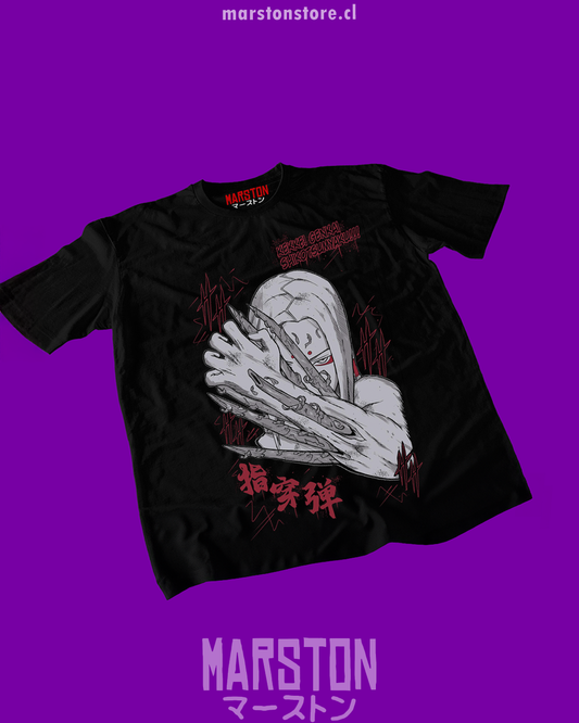 Polera negra Naruto con diseño de Kimimaro