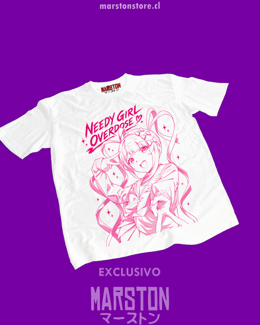 Polera blanca de Needy Girl Overdose con diseño de KAngel