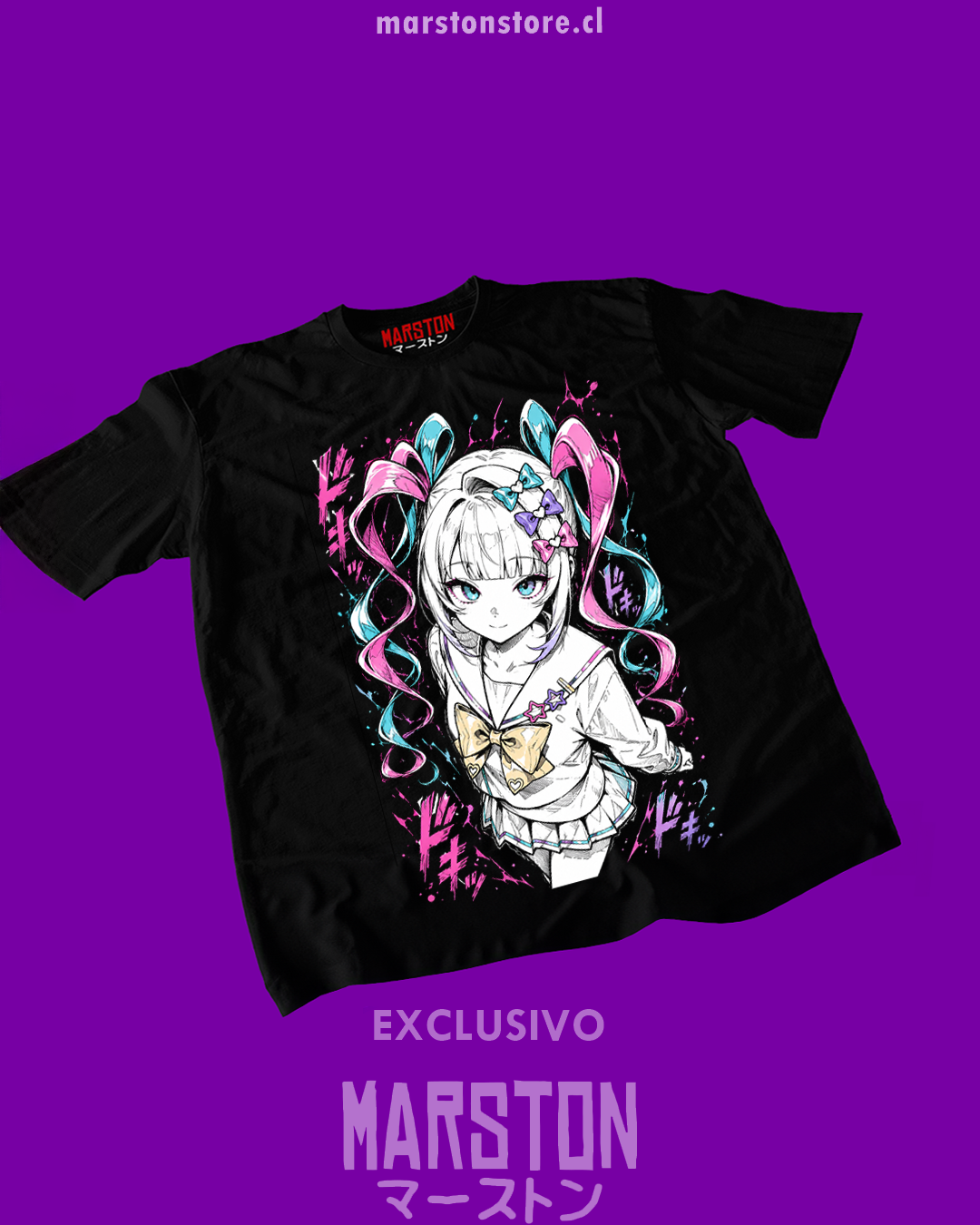 Polera negra con diseño de Needy Girl Overdose