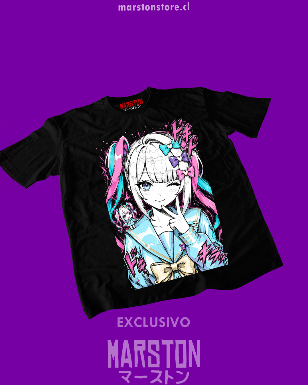 Polera negra con diseño de Needy Girl Overdose