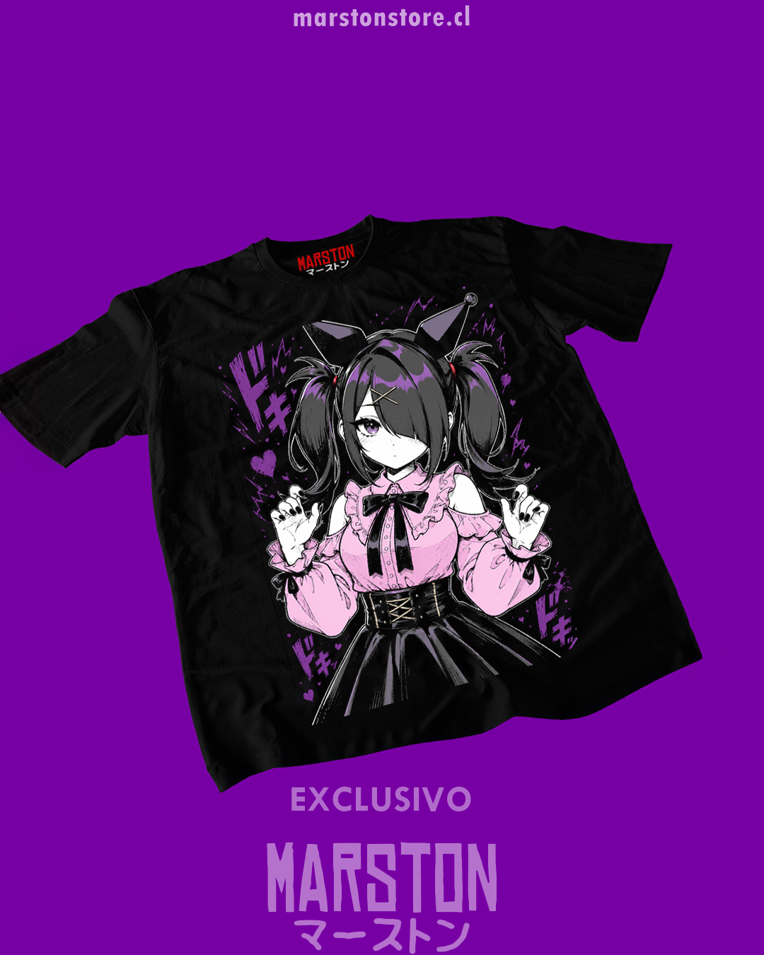 Polera negra con diseño de Needy Girl Overdose